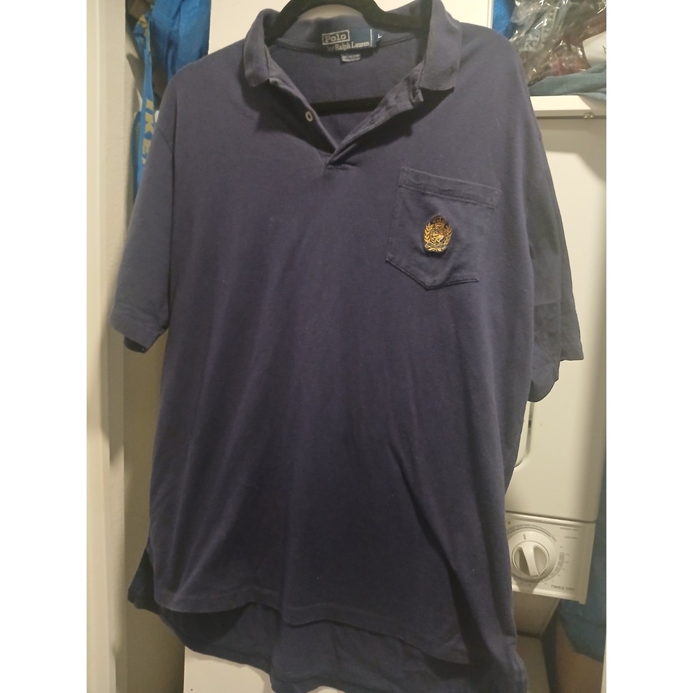 Polo by Ralph Lauren 2 Button Polo Blue Size L Cotton Crest Vintage